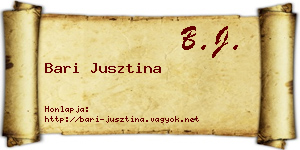 Bari Jusztina névjegykártya