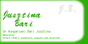 jusztina bari business card